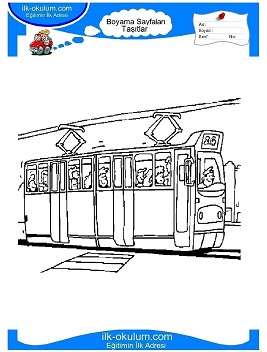 Çocuklar İçin Tramway Boyama Sayfaları 